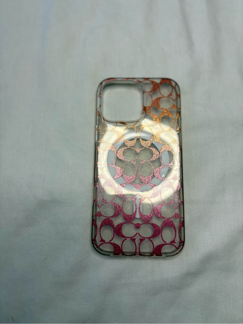 Coach Pink Ombre Signature iPhone Case
